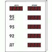 Табло надкассовое для АЗС 60 мм с отображением даты и времени на отдельных модулях